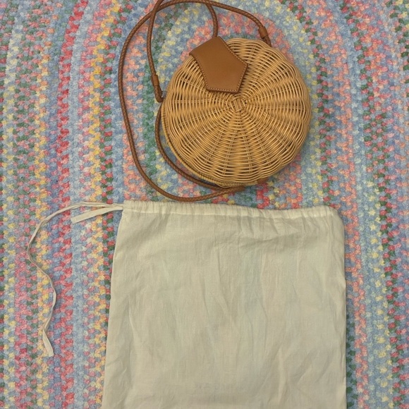 J. McLaughlin Romina Round Basket Wicker Purse, NWT - Picture 8 of 10